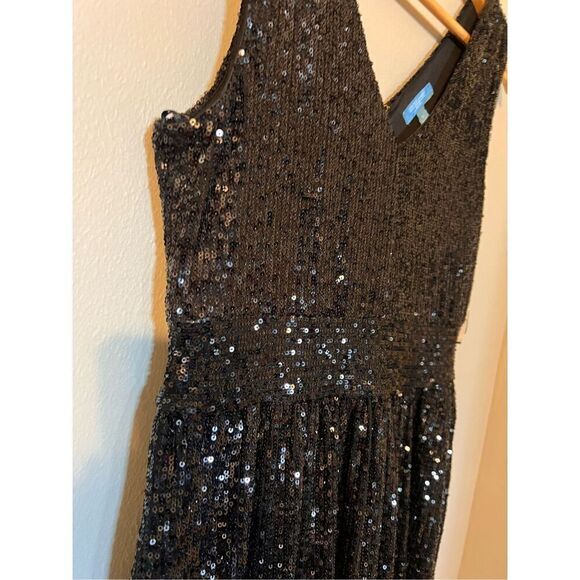 Draper James RSVP Women's 6 All Over Sequin Mini Dress Black Sparkle Cocktail - Picture 6 of 13